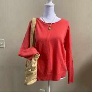 Joie Cashmere Coral Colored Long Sleeve Sweater